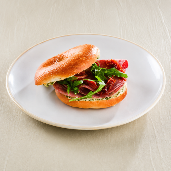 Pesto Cream Cheese, Salami, Sun-Dried Tomato & Rocket