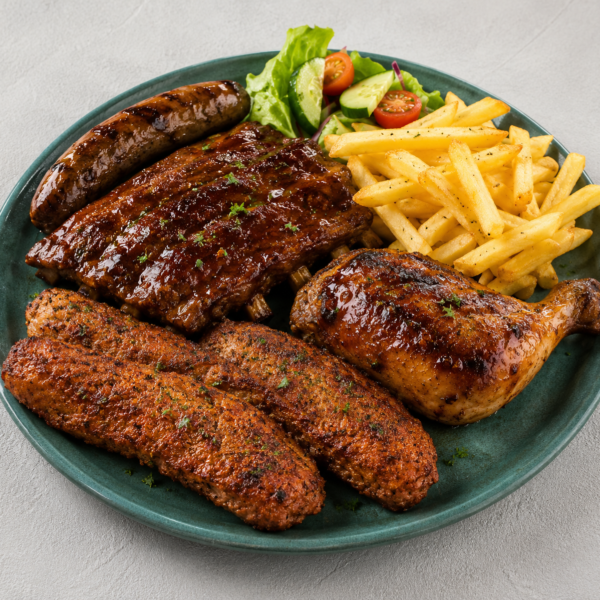 Ribs, Chicken, Pork Rashers & Wors