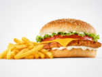 Grilled Chilli Cheese Chicken Burger & Chips - Image 2