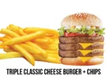 Triple Classic Cheese Burger & Chips - Image 2