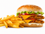 Double Grilled Chicken Burger & Chips - Image 2