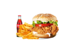 Crispy Chicken Burger Meal with Chips & Cold Drink - Image 5