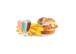 Crispy Chicken Burger with Chips & Milkshake